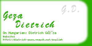 geza dietrich business card